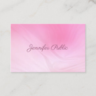 Carte De Visite Nom manuscrit Elegant Pink Professional tendance