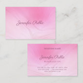 Carte De Visite Nom manuscrit Elegant Pink Professional tendance (Devant / Derrière)