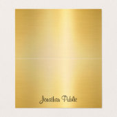 Carte De Visite Nom manuscrit Gold Modern Professional Élégant (Extérieur déplié)