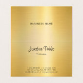 Carte De Visite Nom manuscrit Gold Modern Professional Élégant (Intérieur déplié)