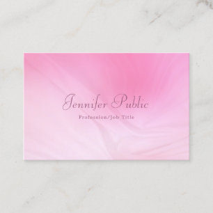 Carte De Visite Nom manuscrit moderne Elegant Pink Professional