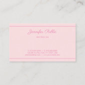 Carte De Visite Nom manuscrit moderne Élégant Pink Script tendance (Dos)