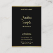 Carte De Visite Nom manuscrit moderne personnalisé Black Gold Cool (Dos)