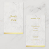 Carte De Visite Nom manuscrit Or Et Marbre Moderne Élégant (Devant / Derrière)