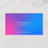 Carte De Visite Nom minimal | Dégradé | Bleu rose (Devant)