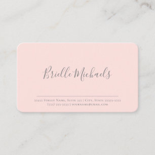 Carte De Visite Nom minimaliste de script rose poudré