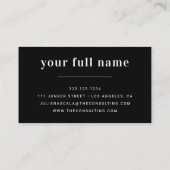 Carte De Visite Nom minimaliste moderne (Dos)