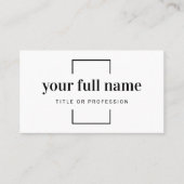 Carte De Visite Nom minimaliste moderne (Devant)