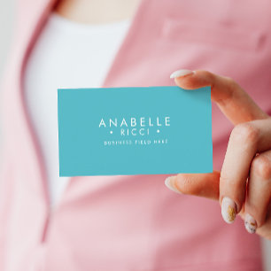 Carte De Visite Nom minimaliste Type de police Sans Serif Bleu