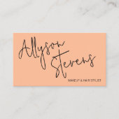 Carte De Visite Nom moderne bold script maquillage cheveux logo qr (Devant)