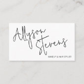 Carte De Visite Nom moderne bold script maquillage cheveux logo qr (Devant)