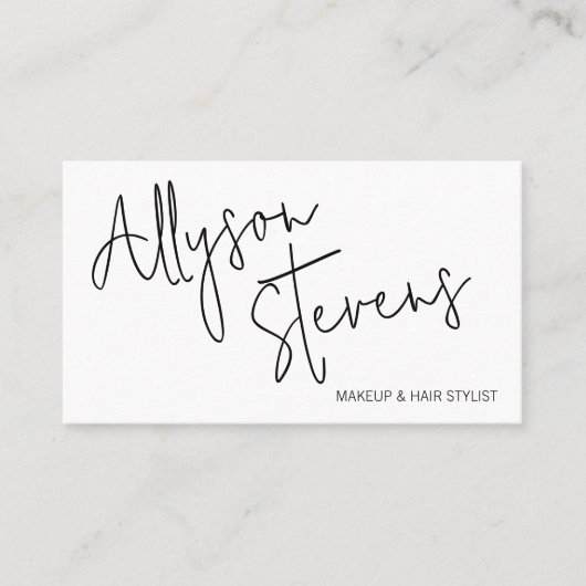 Carte De Visite Nom moderne bold script maquillage cheveux logo qr (Devant)