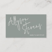 Carte De Visite Nom moderne bold script maquillage cheveux logo qr (Devant)