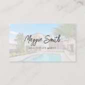 Carte De Visite Nom moderne Script Photo Agent immobilier (Dos)