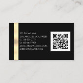 Carte De Visite Nom & Monogramme, Code QR, Marbre Blanc & Or Vs 3 (Dos)