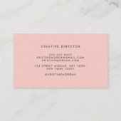 Carte De Visite Nom monogramme de typographie chic (Dos)