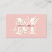 Carte De Visite Nom monogramme de typographie chic (Devant)