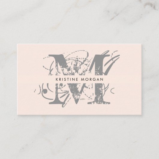 Carte De Visite Nom monogramme de typographie chic (Devant)