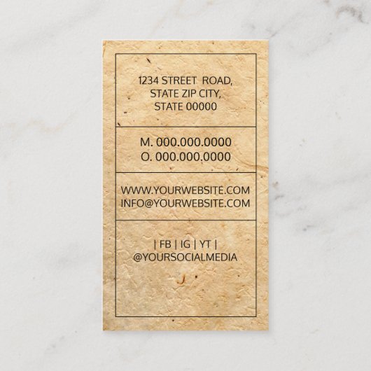 Carte De Visite Nom monogramme initial corporatif, exécutif (Dos)