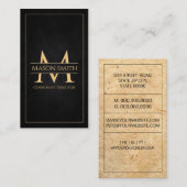 Carte De Visite Nom monogramme initial corporatif, exécutif (Devant / Derrière)