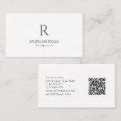 Carte De Visite Nom, Monogramme instantané, Créer votre code QR (Devant / Derrière)