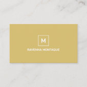 Carte De Visite Nom Monogramme Simple Élégant Moderne Or (Devant)