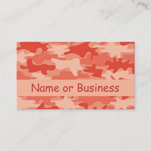 Carte De Visite Nom orange de camouflage de Camo personnalisé (Devant)