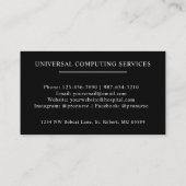 Carte De Visite Nom Personnalisé Blanc Noir Et Blanc Cerf Monogram (Dos)