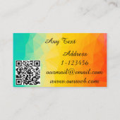 Carte De Visite Nom personnalisé et code QR professionnel (Dos)