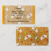 Carte De Visite Nom personnalisé jaune parties scintillant infirmi (Devant / Derrière)