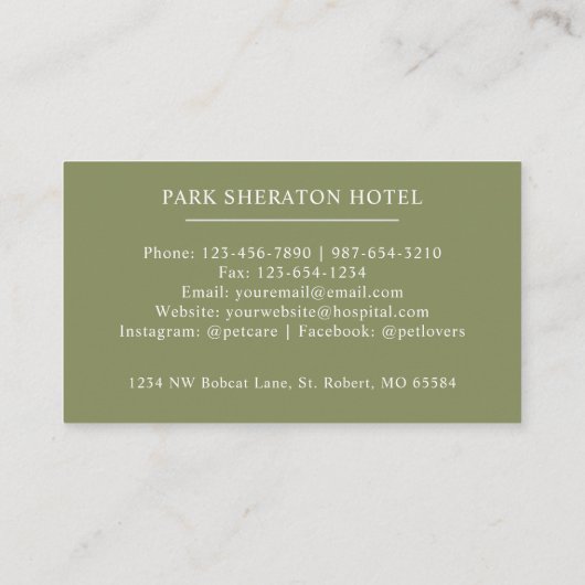 Carte De Visite Nom personnalisé Moss Sage Olive Green Monogramme  (Dos)