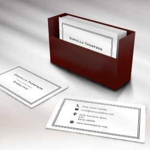 Carte De Visite Nom personnalisé noir et blanc Typographie minimal