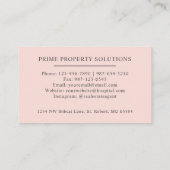 Carte De Visite Nom personnalisé Pale Pastel Rose Blanc noir Monog (Dos)