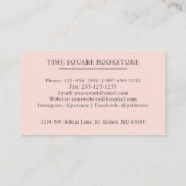 Carte De Visite Nom personnalisé Pâle rose blanc noir Monogramme (Dos)