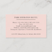 Carte De Visite Nom personnalisé Pâle rose blanc noir Monogramme (Dos)