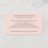 Carte De Visite Nom personnalisé Pâle rose blanc noir Monogramme (Dos)