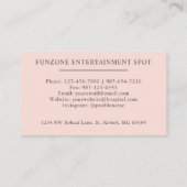 Carte De Visite Nom personnalisé Pâle rose blanc noir Monogramme (Dos)