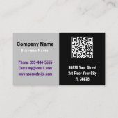 Carte De Visite Nom professionnel classique personnalisé (code qr) (Dos)