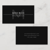 Carte De Visite Nom professionnel gris foncé moderne (Devant / Derrière)