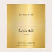 Carte De Visite Nom professionnel manuscrit Or Moderne Élégant (Intérieur déplié)