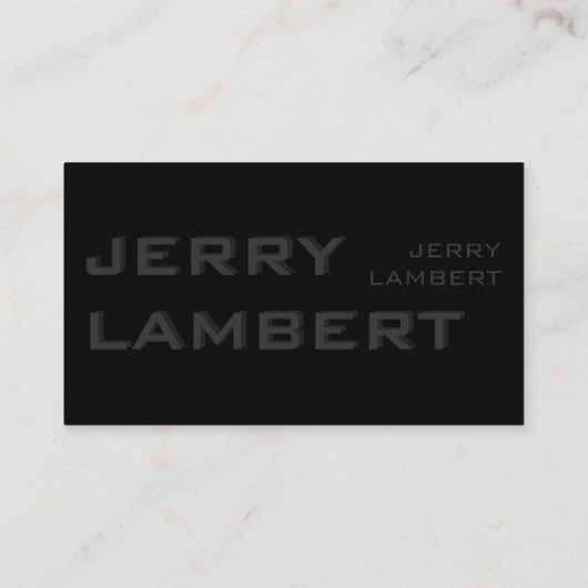 Carte De Visite Nom Propre Noir moderne (Dos)