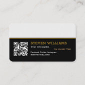 Carte De Visite Nom, signature/code QR élégant monogrammé (Dos)
