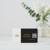 Carte De Visite Nom, signature / code QR moderne monogramme (Debout devant)