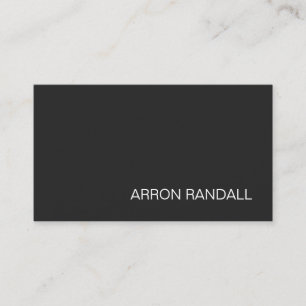 Carte De Visite Nom simple Black Modern Professional Networking