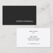 Carte De Visite Nom simple Black Modern Professional Networking (Devant / Derrière)