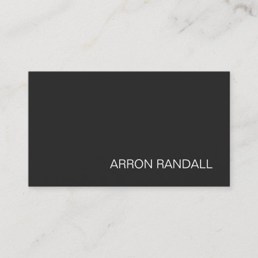 Carte De Visite Nom simple Black Modern Professional Networking (Devant)