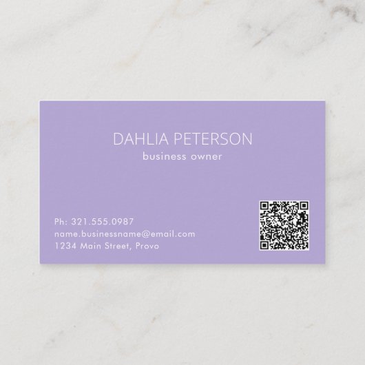 Carte De Visite Nom simple élégant Moderne (Dos)