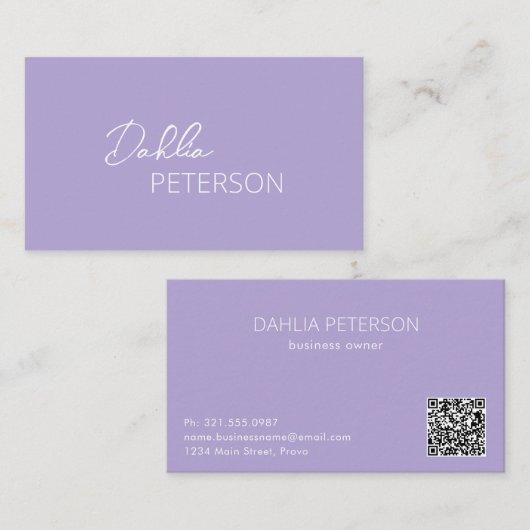 Carte De Visite Nom simple élégant Moderne (Devant / Derrière)