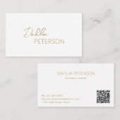 Carte De Visite Nom simple élégant Moderne (Devant / Derrière)