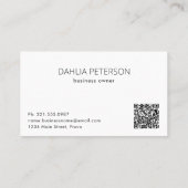 Carte De Visite Nom simple élégant Moderne (Dos)